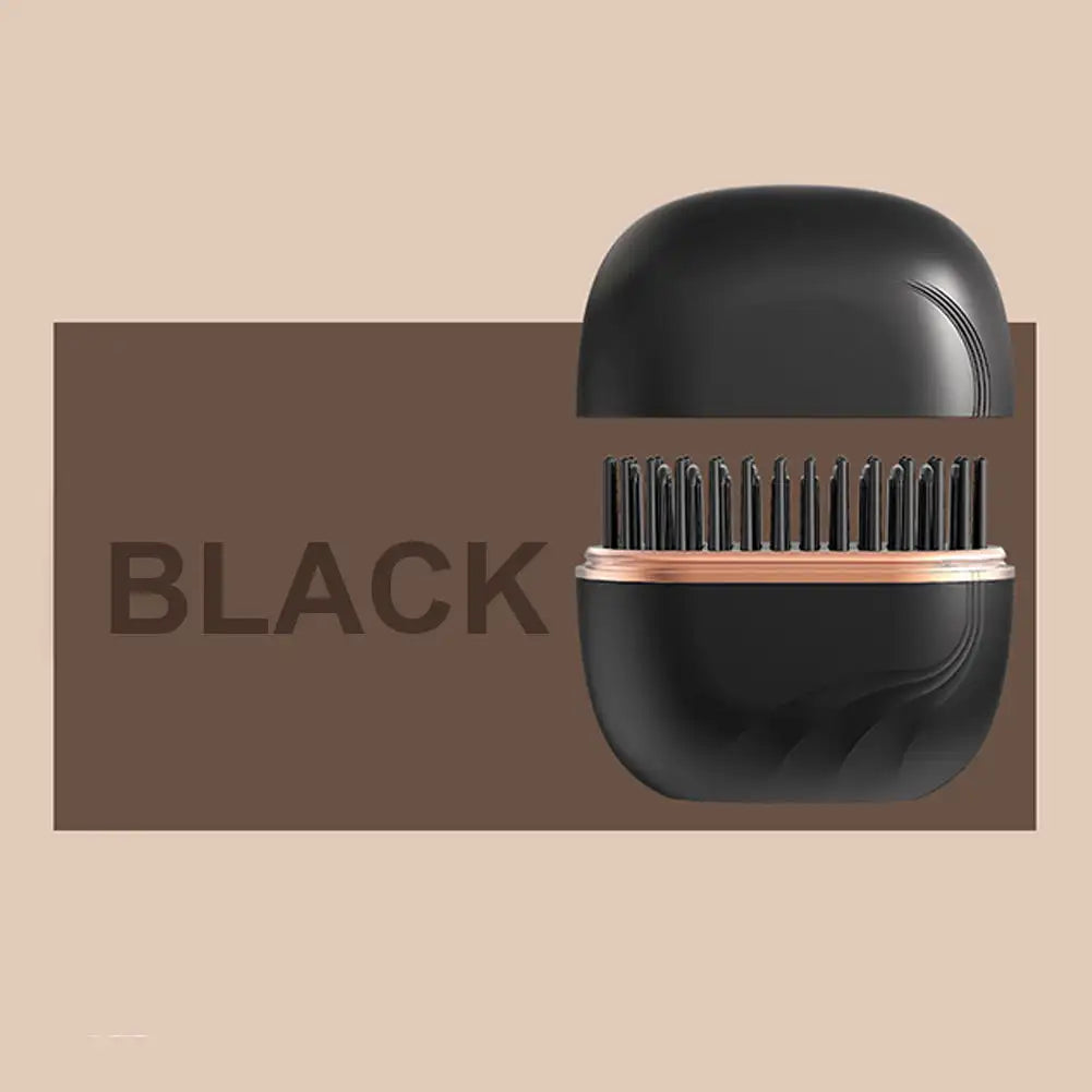Electric Heating Hair Straightener Brush Portable Mini Hair Straightener 3 Temperature Hot Hair Comb Anti-Scald For Men & Women